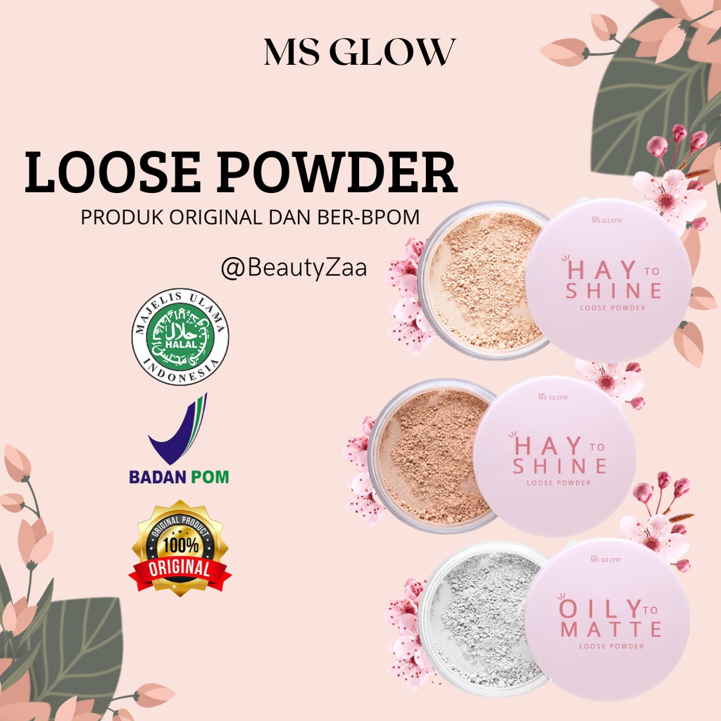 MS GLOW - LOOSE POWDER MS GLOW ORI IVORY , OILY MATE (anti sebum) , NATURAL Ms glow loose powder Ori