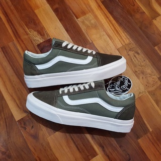 dark green old skool vans