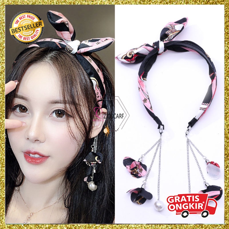 Bando Korea Perempuan Dewasa Pita Rumbai Hiasan Kristal Bandana Fashion Wanita Lucu Aksesoris Rambut fashion style korea Premium AK127