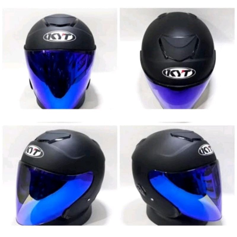 HELM KYT KYOTO BLAK DOFF//HITAM DOFF VISOR IRIDIUM