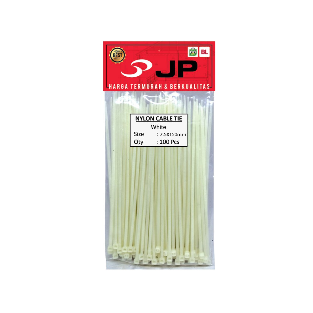 KABEL TIES 2.5 x 150 MM PUTIH - PENGIKAT KABEL TIS - CABLE TIE 100 PCS