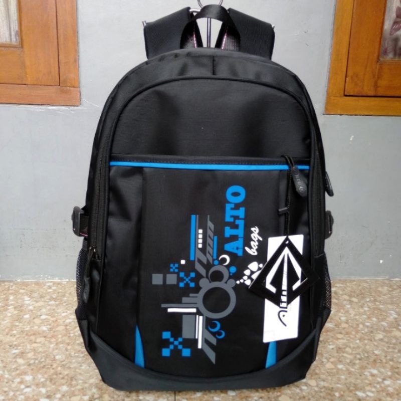 TAS ALTO ORIGINAL GENDONG ANAK COWOK/TAS PUNGGUNG/RANSEL WARNA HITAM SIMPEL KUAT AWET SD/SMP/SMA/KUL