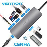 Vention CGN Multiport 9in1 USB Type C to multimedia kabel USB3.0 RJ45 AUX TF SD PD