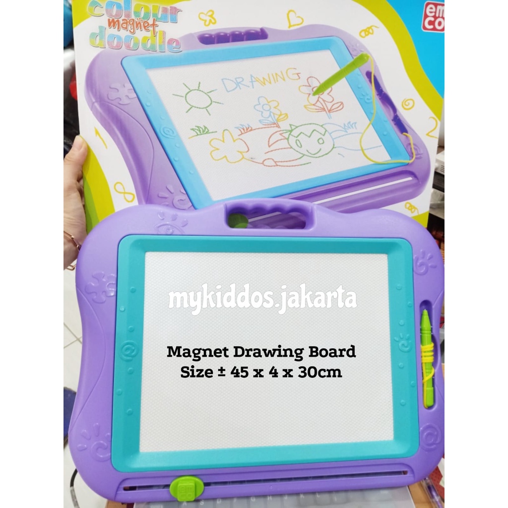 Emco Colour Drawing Magnetic Doodle Board - Papan Tulis Anak [Original]