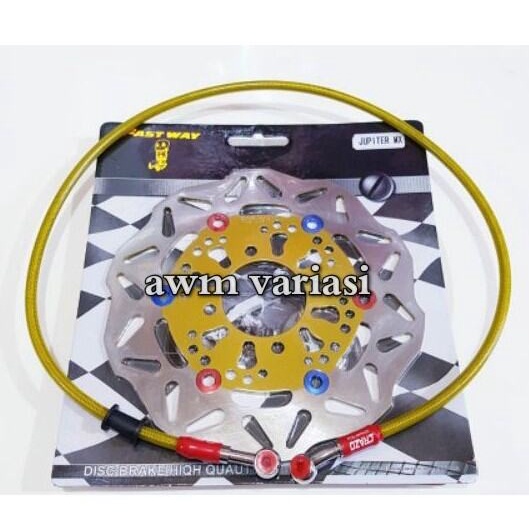 AKSESORIS VARIASI KABEL SELANG REM DEPAN PLUS PIRINGAN CAKRAM DISC DEPAN MOTOR JUPITER MX OLD-JUPITER MX NEW 135/VEGA R/VEGA ZR/FIZR/FORCE/JUPITER Z/JUPITER Z NEW/JUPITER Z BURHAN