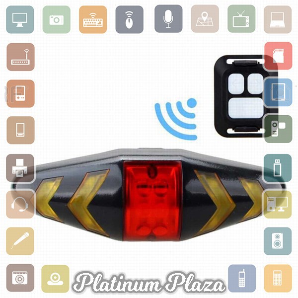 WASAFIRE Lampu Sepeda Rem Sein Kiri Kanan Turn Signal Taillight dengan Remote - LY037`3QNKBU-- Black