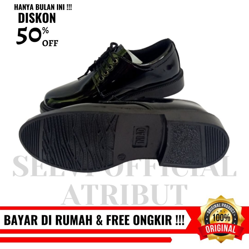 [free kaos kaki] Sepatu PDH Pendek TNI Satpam Security / Sepatu Dinas Kerja Satpam Polri TNI AD AL AU Guru Perkantoran PNS Pria - DT01