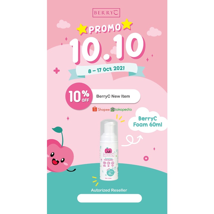 PROMO 10 10 BerryC BERRY C ACTIVE HAND SANITIZER FOAM SPRAY 60 120 ML 60ML 120ML BABY AND MOTHER SAFE