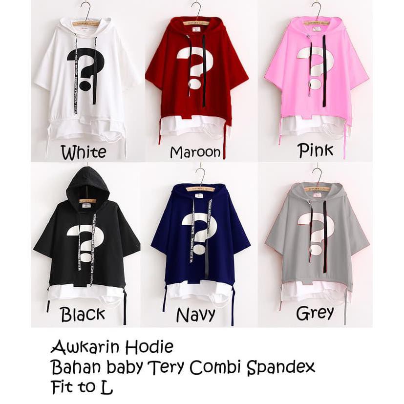 RISRUS FASHION AWKARIN SWEATER WANITA DEWASA JAKET SWEATER HOODIE CEWEK WARNA MAROON NAVY HITAM