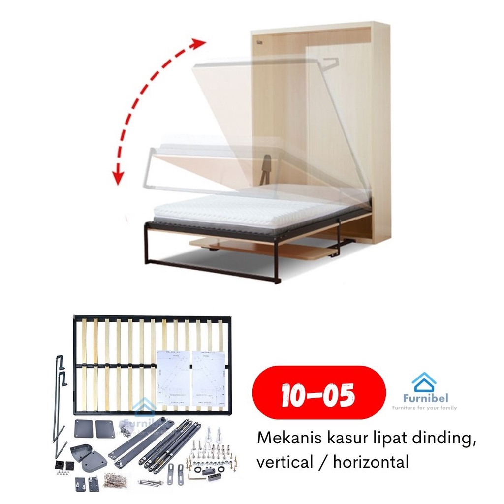 mekanis 10-05 wall bed mechanism, mekanis kasur lipat, engsel kasur lipat, hanya mekanisnya saja