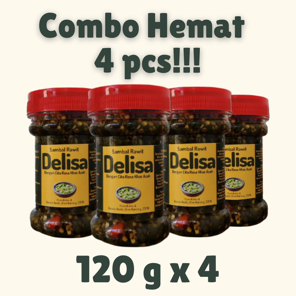 

Paket 4 pcs / Sambal Delisa Rawit Tumurui Khas Aceh / Sambel Cabe Bumbu Geprek Hemat / Saus Saos / Masakan Makanan di Banda Aceh