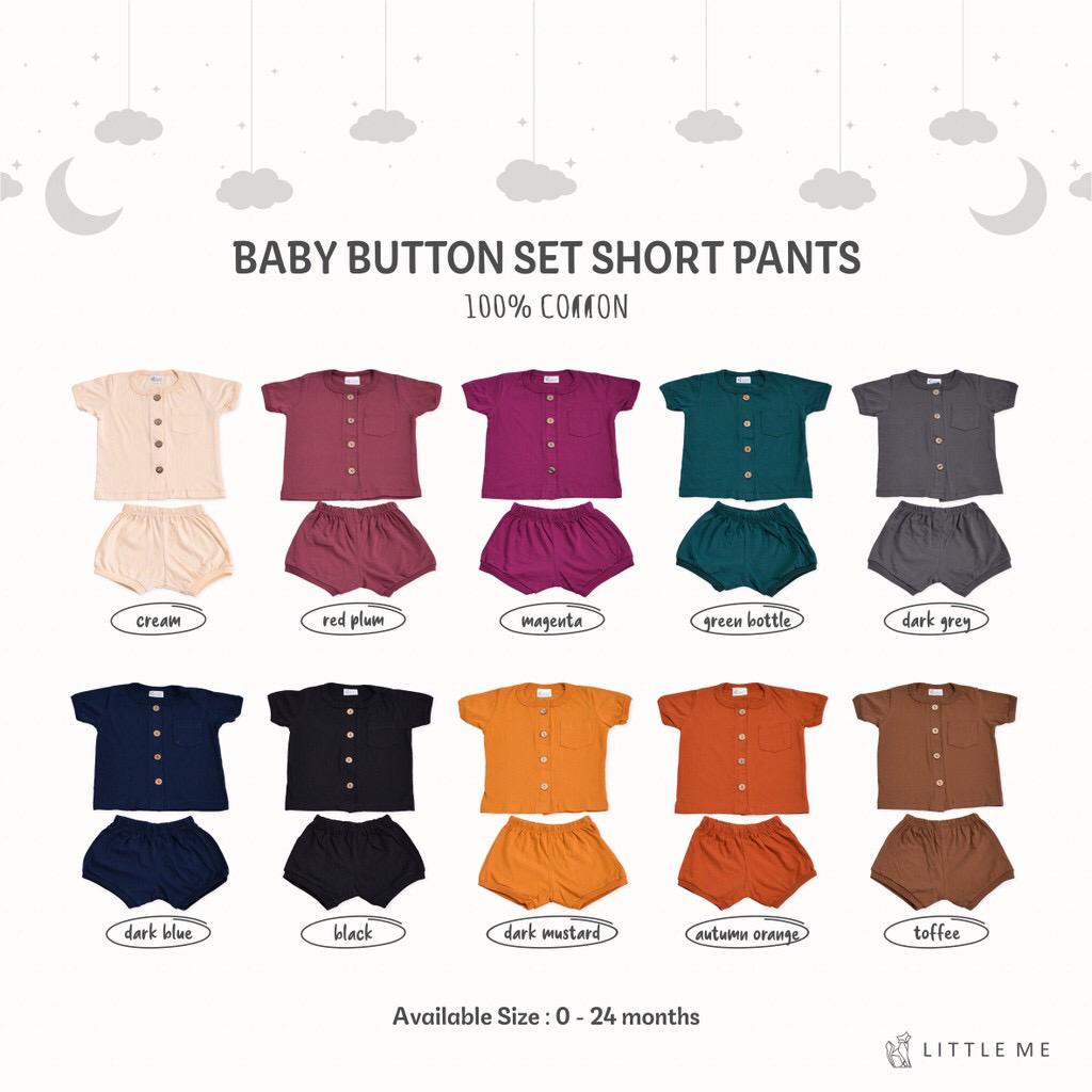 LITTLE ME BABY BUTTON SET SHORT PANTS SETELAN BAJU PENDEK CELANA PENDEK BAJU BAYI BAJU ANAK