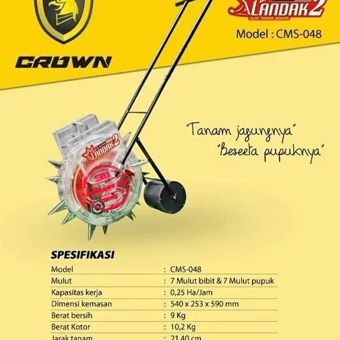 Alat Tanam Jagung Crown 2Barel Bibit/Pupukcms 048/Cron Seeder