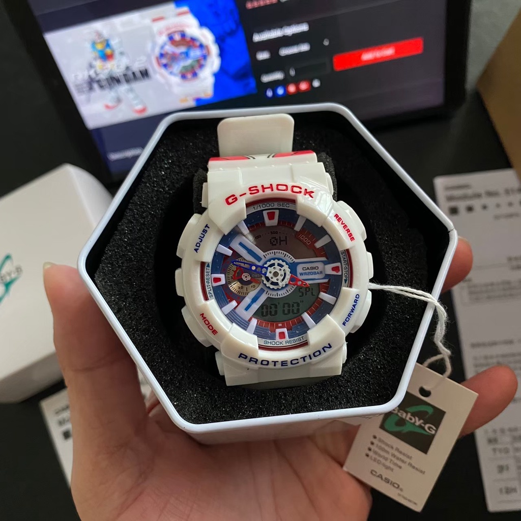 JAM TANGAN CASIO G S SHOCK GA-110 GUNDAM ORIGINAL WHITE / JAM TANGAN CASIO G S SHOCK GA-110 GUNDAM ORIGINAL WHITE FULL SET