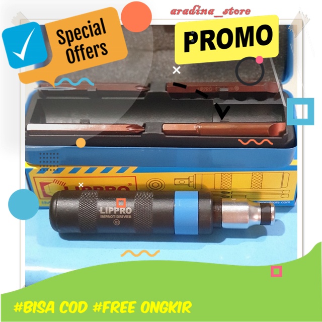 Obeng Ketok Lippro 5 Pcs Multipro Murah Set Tekiro Original BOX BESI IMPACT SCREWDRIVER Cordless Ats