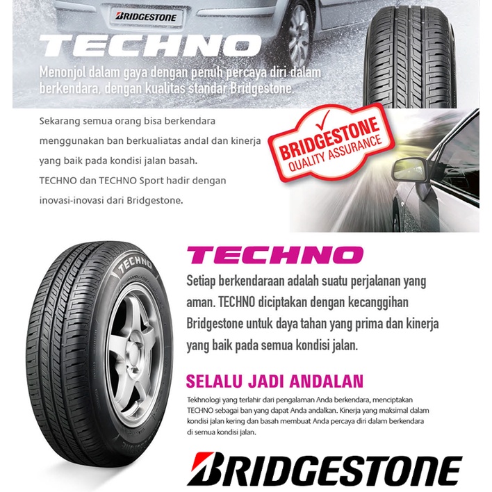 Ban Bridgestone NEW TECHNO 175 65 R14 Brio Agya Sigra Calya Sirion