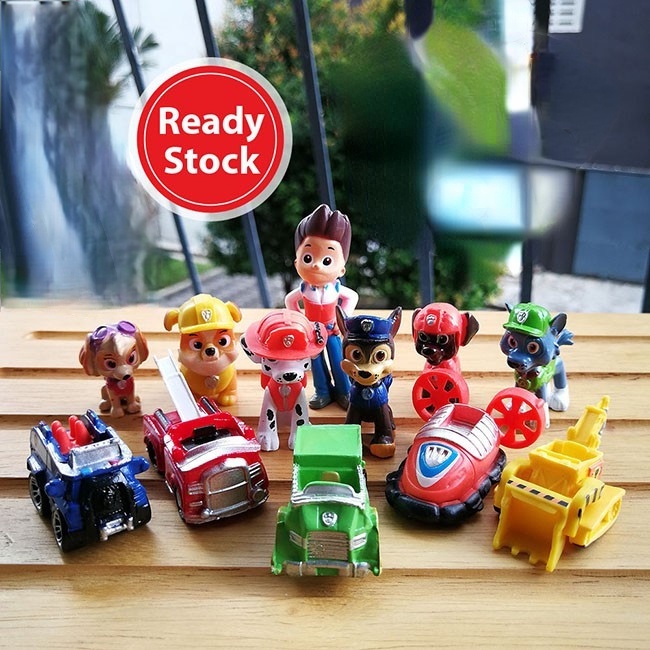 【Ready Stock！！！】12pcs Topper Kue Figure Paw Patrol Chibi Set