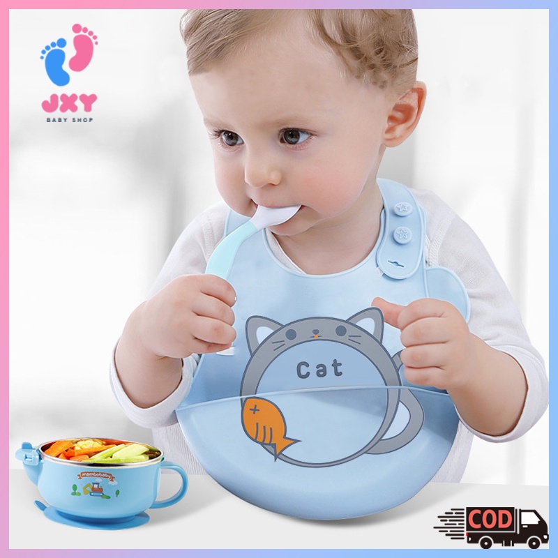 Celemek Makan Bayi Baby BIB Slabber Full Silikon L254