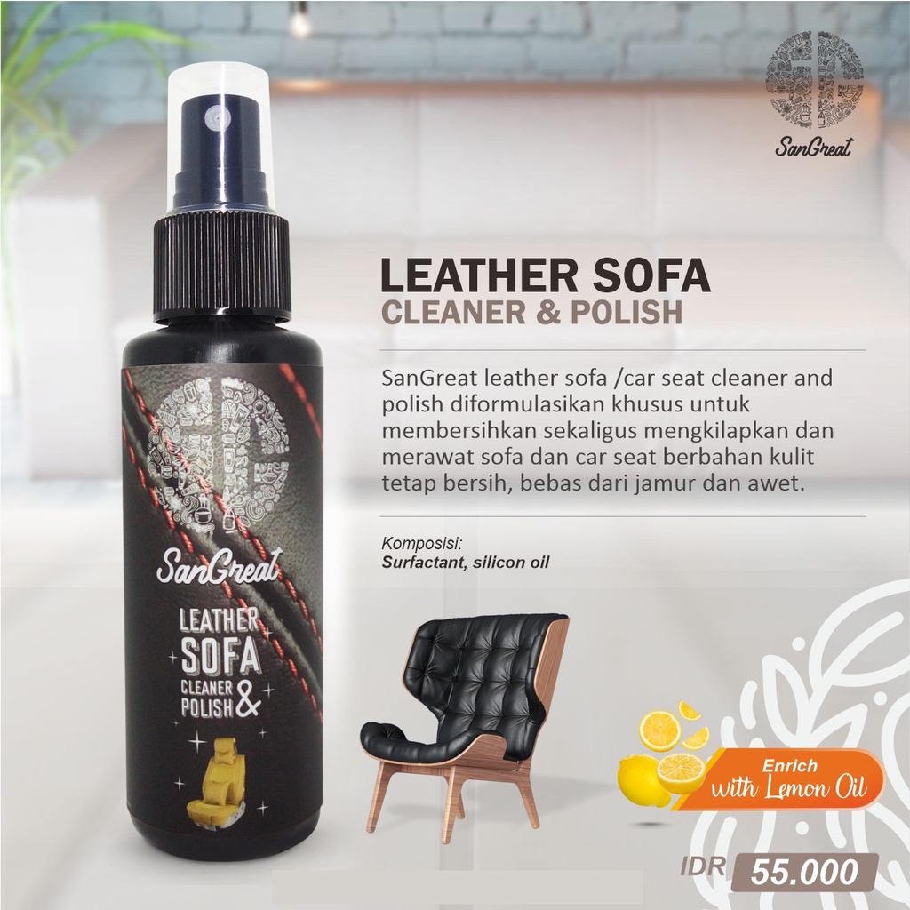 Pembersih Pengkilap jok mobil sofa kulit, leather sofa cleaner &amp; polish