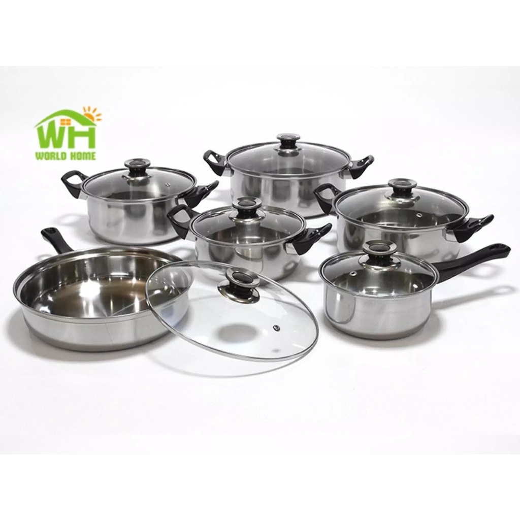 NEW PRODUK!! Set Panci Masak Stainless Steel Satu Set Wajan Panci Murah Tahan Lama Set Alat Masak Stainless