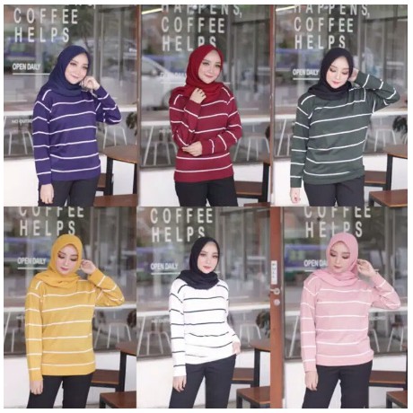 VQ Fashion ADELINE STRIPE B3RSHKA SPANDEX UKURAN ALLSIZE FIT L