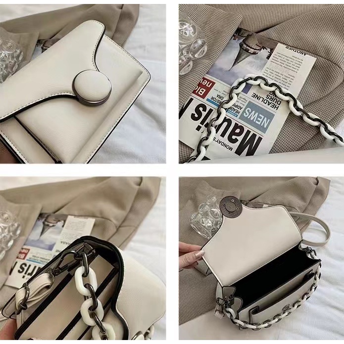 Premium ladies suspender bag kontemporer Pu Korea fashion strap - cross-body bag murah impor tas bahu