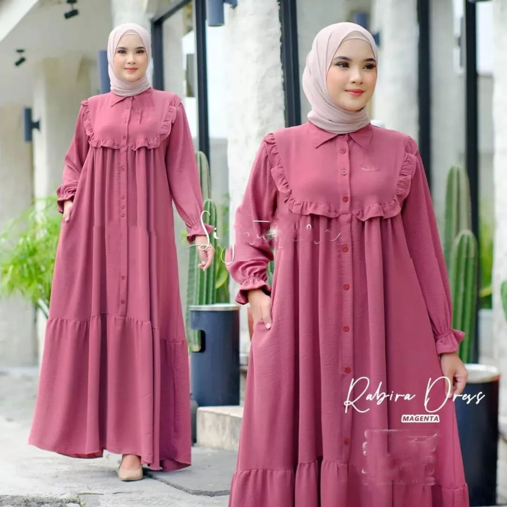 CSR RABIRA DRESS GAMIS  CRINKLE PREMIUM DRESS WANITA TERBARU 2022 BAJU KONDANGAN REMAJA KEKINIAN