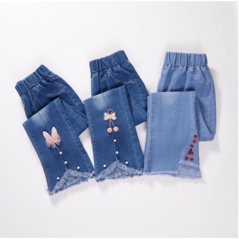 babyfit 3-12thn jeans anak perempuan cutbray cool2 celana panjang import wq-1025r