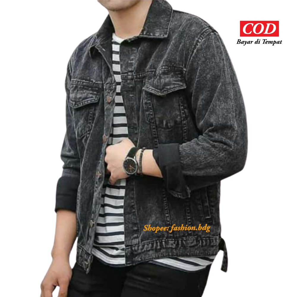 JAKET LEVI PRIA JEANS DENIM SNOWBLACK PREMIUM QUALITY