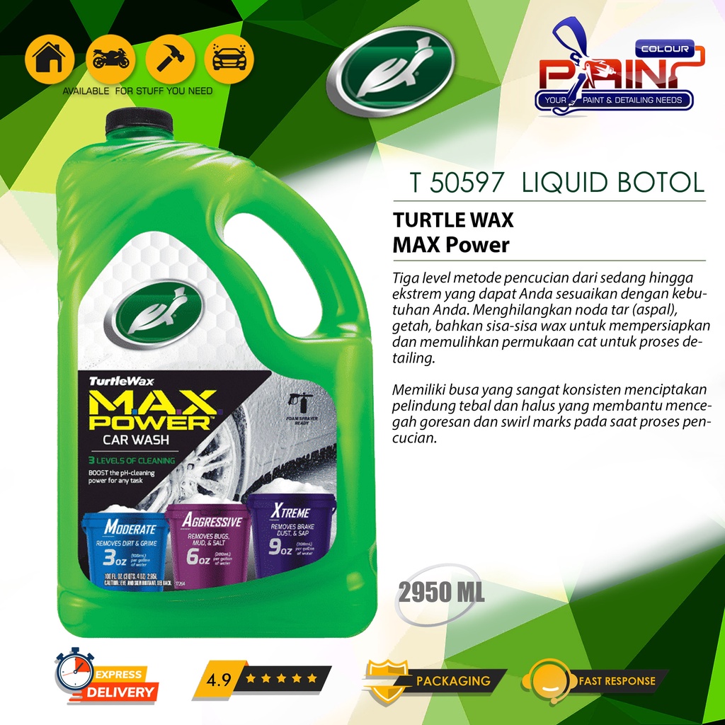 TURTLE WAX MAX-POWER CAR WASH 2950mL