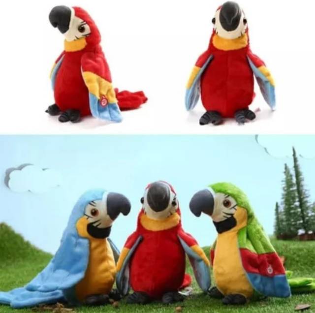 Talking Birdie // Mainan Anak Boneka Burung Beo Peniru Suara // Boneka Bisa Berbicara