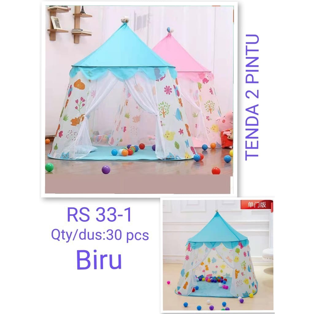 Tenda Anak Model 2 Pintu Mainan Anak Camping Tenda Lipat RS33