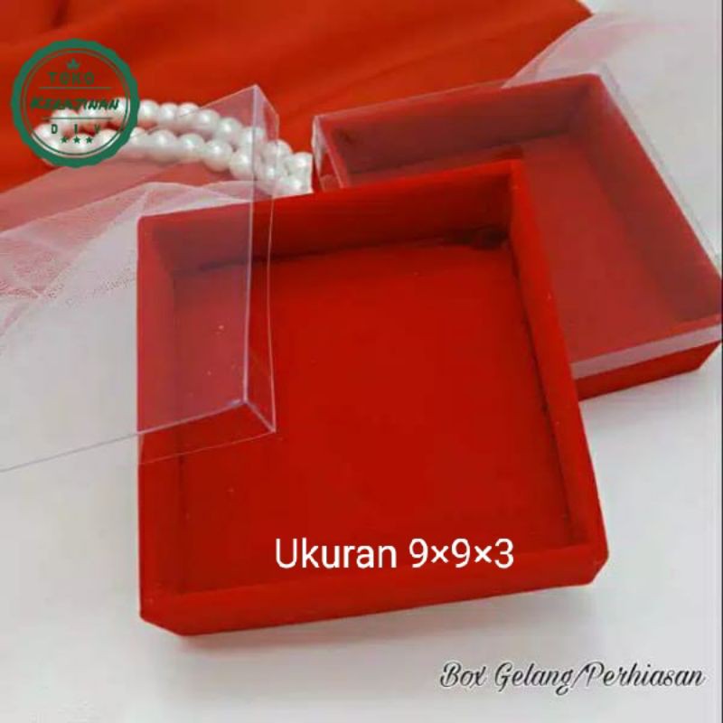 Kotak Souvenir Perhiasan Kotak Box Gelang Beludru Uk 9×9×3