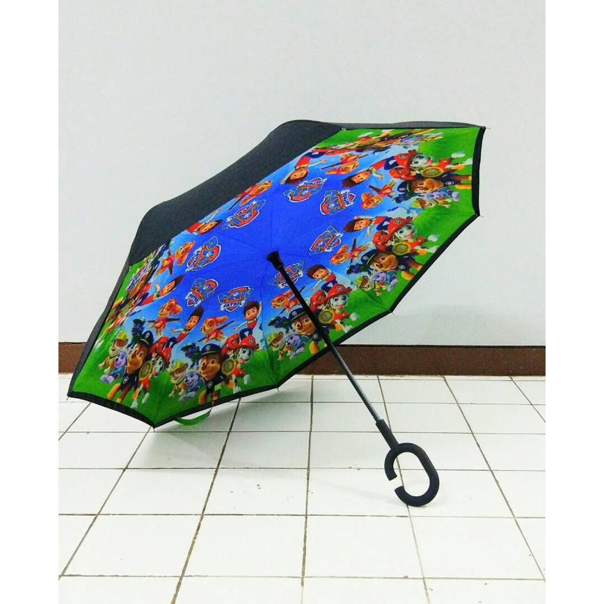 Payung Terbalik Karakter Lucu Reverse Umbrella