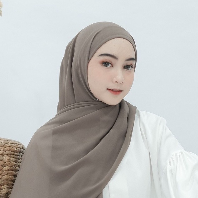 𝐙𝐈𝐘𝐀 - Pashmina Inner 2in1 Premium | Pashmina Instan Ceruty Babydoll