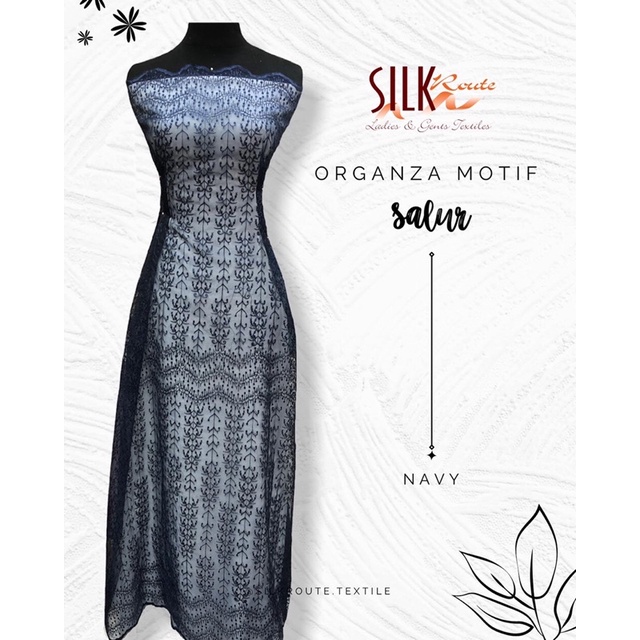 (TERMURAH) 1/2Meter ORGANZA MOTIF SALUR FLOWER METERAN