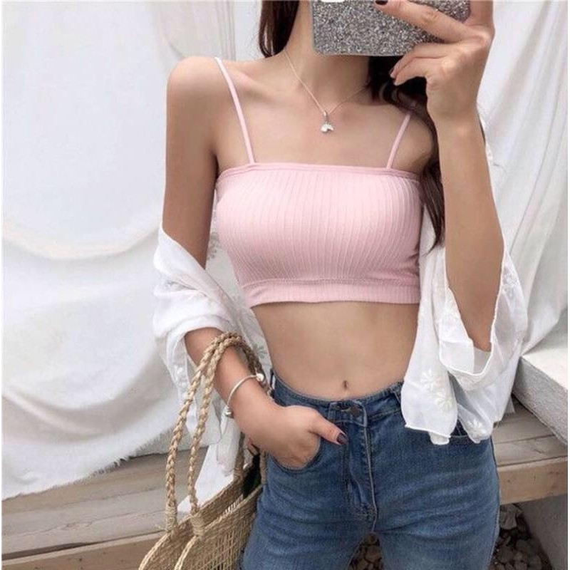 Blackpink Bra Kemben Seamless Tengtop Pakaian Dalam Wanita Crop Top  Bralette 1019