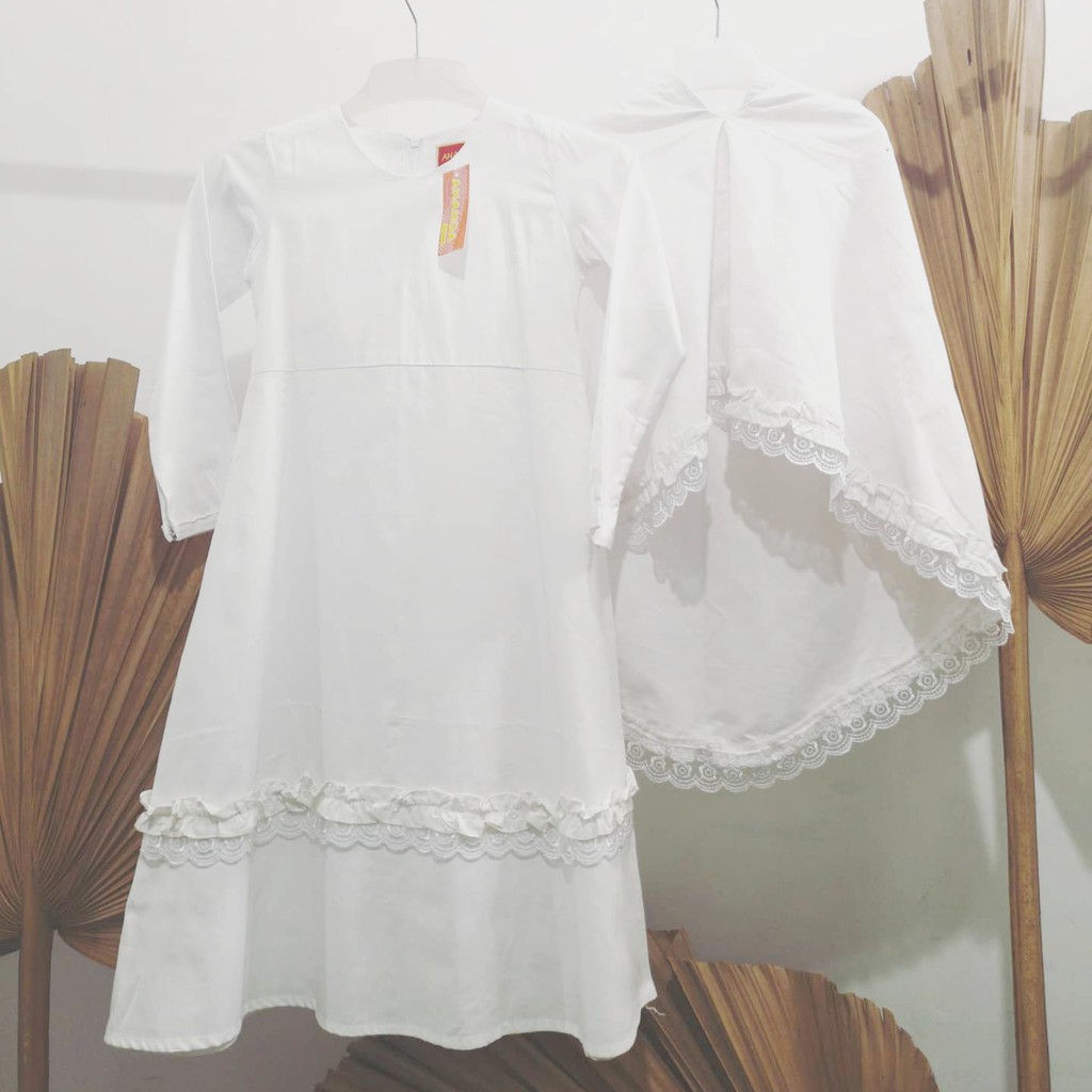 Jual gamis warna putih anak perempuan/ jubah putih anak Ananda PKWD