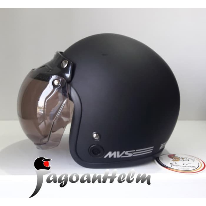 Unique MVSTAR HELM RETRO SOLID   BLACK DOFF   OSBE CEMBUNG Model BOGO