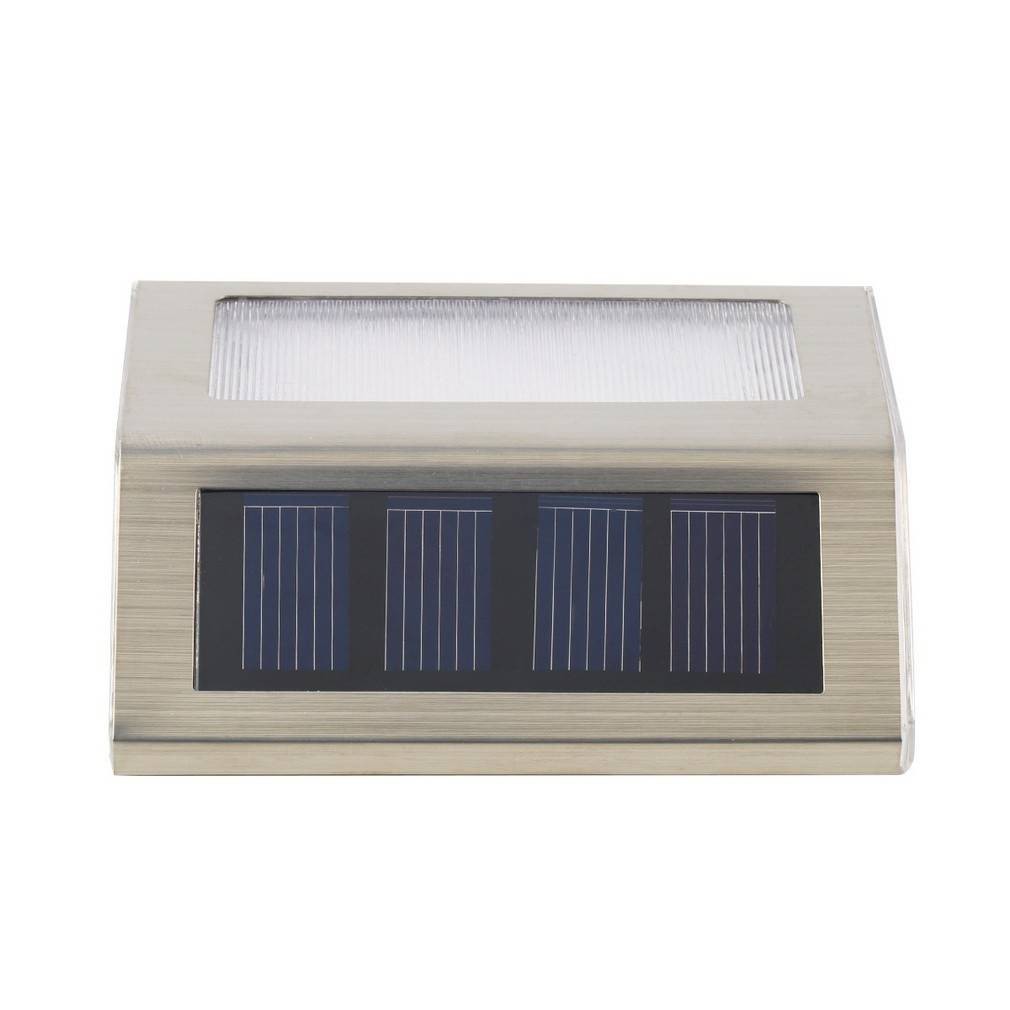 Lampu dinding 2 led stainless model baru solar power untuk dinding tembok tangga white / warm white