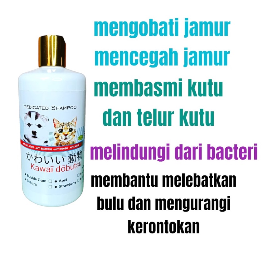 kawai dobutsu shampoo anjing dan kucing 100 ml ampuh basmi jamur kutu