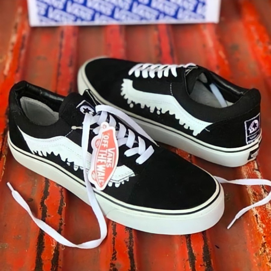 Vans Old Skool Original Classic motif lumer Sepatu Vans Pria Wanita Murah Tali