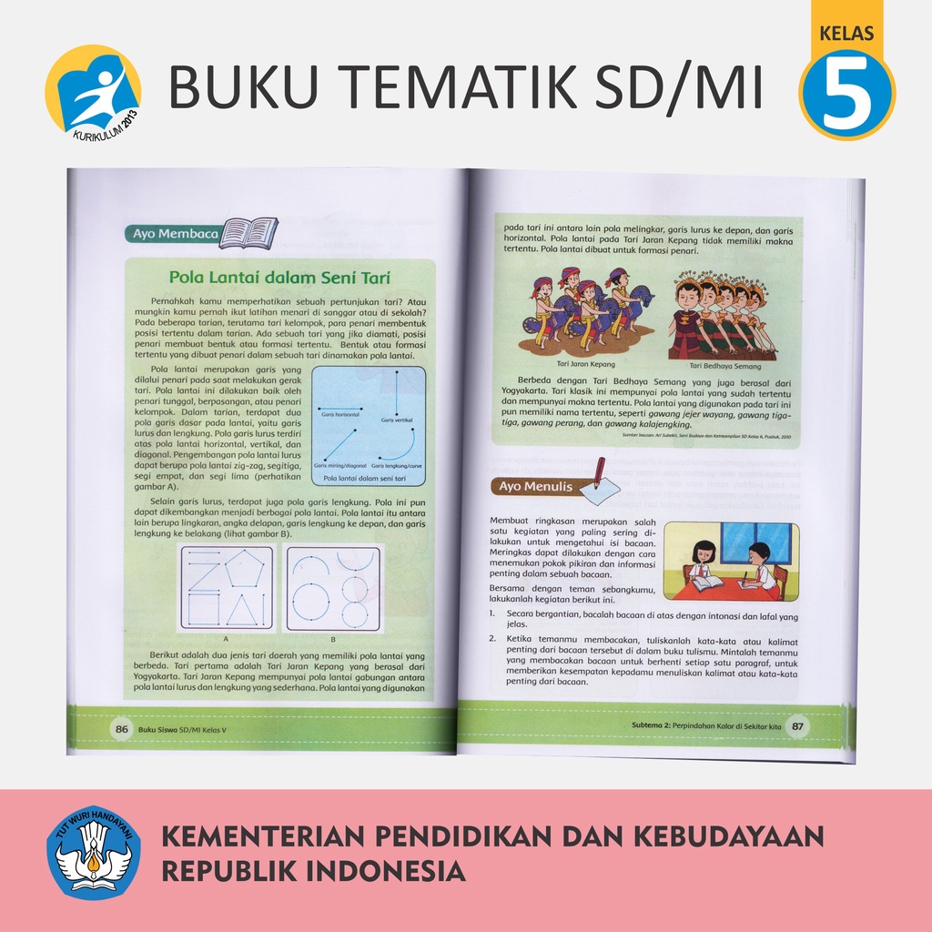 Buku Tematik Kelas 5 / Buku Pelajara SD Kelas 5 K13 Edisi Revisi Kemendikbud Peristiwa dalam Kehidupan 5 Benda Sekitar Kita Panas dan Udara Bersih Bagi Kesehatan-5