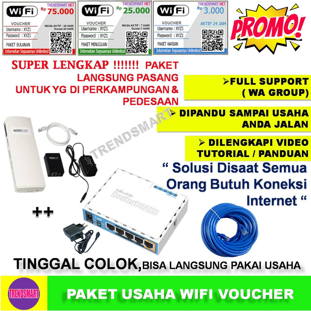 ROUTER RUTER WIFI WIRELESS MIKROTIK RB951UI-2ND 2HND DAN ACCESS POINT TOTOLINK USAHA HOTSPOT VOUCHER
