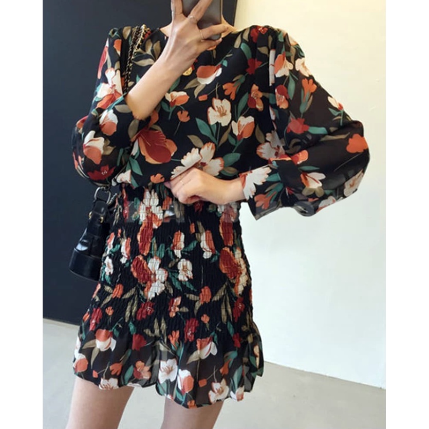 Floral Korean Dress
