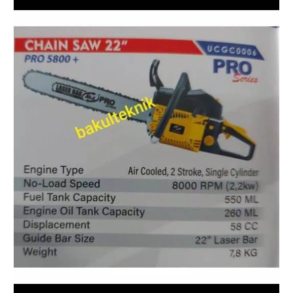 Ready Stock] Mesin Gergaji Kayu Senso Chainsaw 22 Inch Hnl Bar Laser Japan Technolo