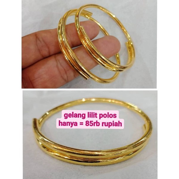 Gelang Polos Lilit Lapis Emas