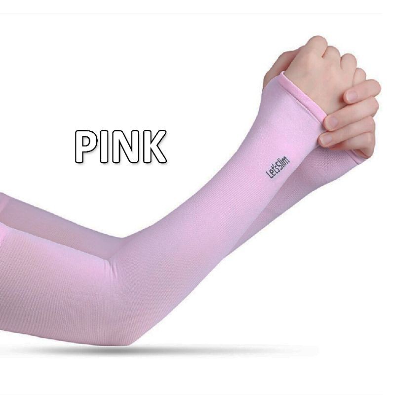 MANSET TANGAN OUTDOOR LETS SLIM AQUA X COOL / PELINDUNG LENGAN ANTI UV / ARM SLEEVE / LONG SLEEVE-PINK