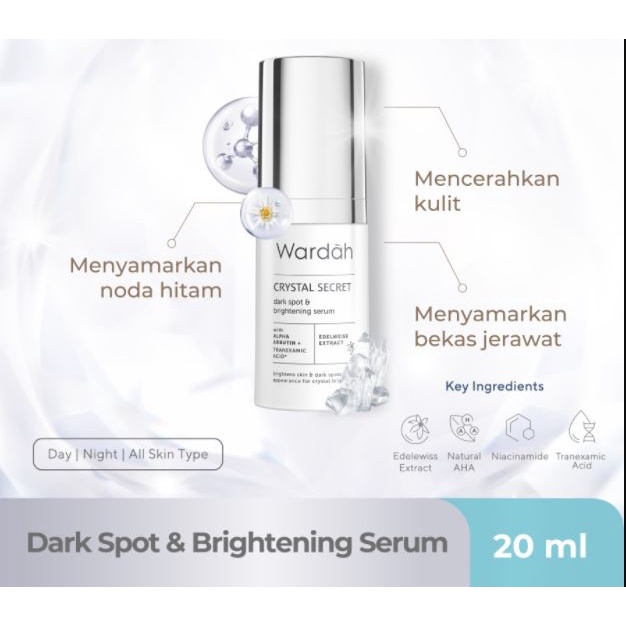 ☘️Yuri Kosmetik☘️ Wardah Crystal Secret  Dark Spot &amp; Brightening Serum 20ml