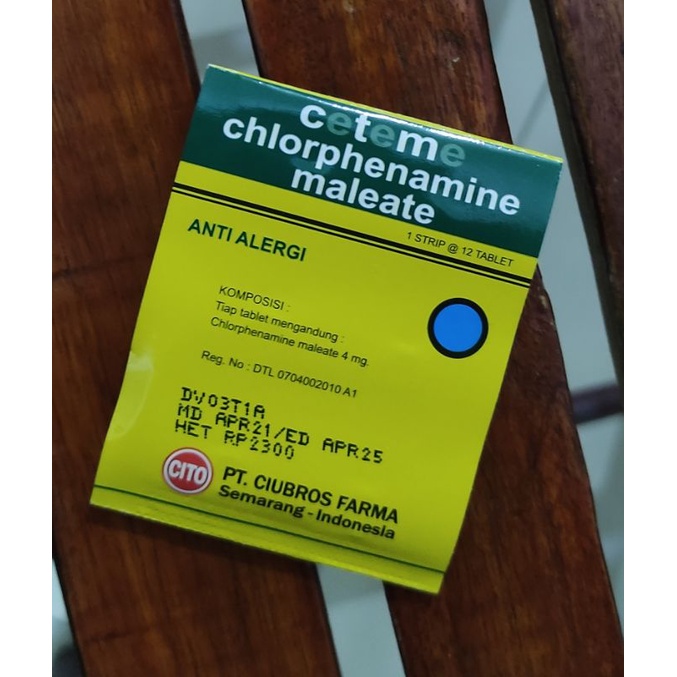 Ceteme Strip / CTM / Mengobati gejala alergi / Gatal-gatal / Biduran / Chlorphenamine Maleat